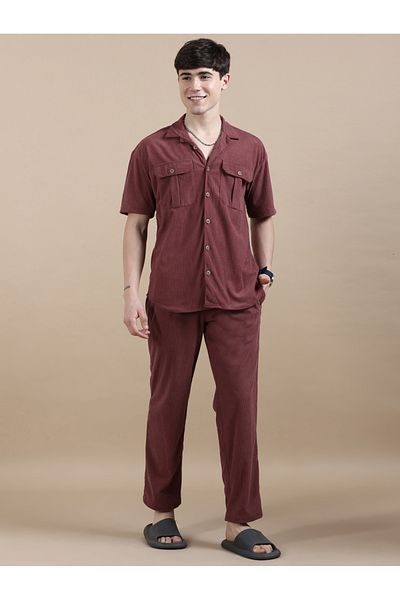 Bushirt By Styli Regular Fit Buttoned Shirt with Pants Co-Ords