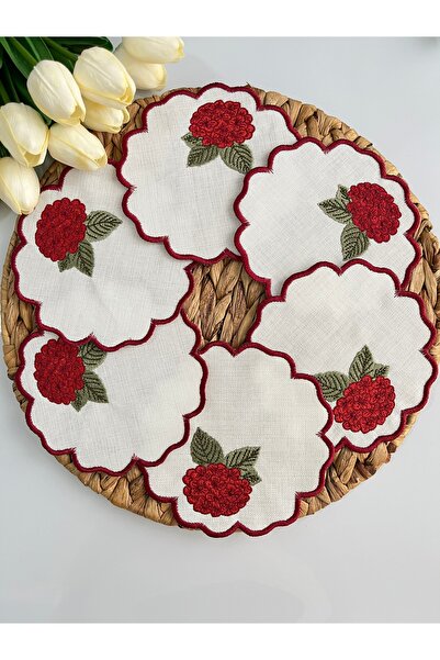 KUMSAL ÇEYİZ 6 Adet Sunumluk Peçete,Kokteyl Peçete,Kahve Yanı Sunum Peçetesi,...