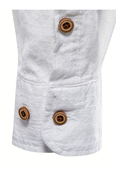 Take Two By Styli Embroidered Mandarin Collar Long Sleeve Shirt