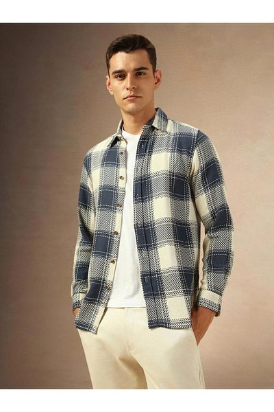 Dennis Lingo By Styli Checked Button-Down Collar Shirt
