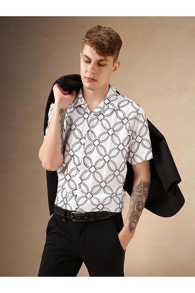 Dennis Lingo By Styli Floral Print Button-Down Collar Shirt