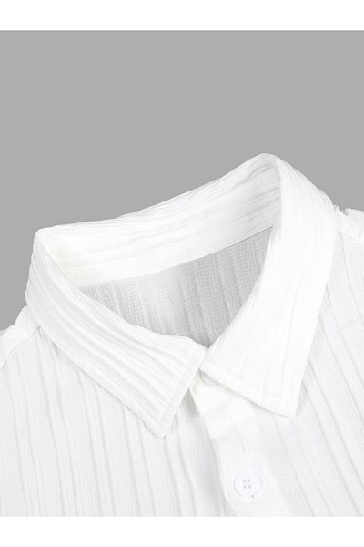 Take Two By Styli Textured Short Sleeve Shirt and Shorts Co-Ords