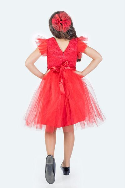 Mnk Baby&Kids Roza Lace Tutu Girl's Evening Dress MNK0546 RED