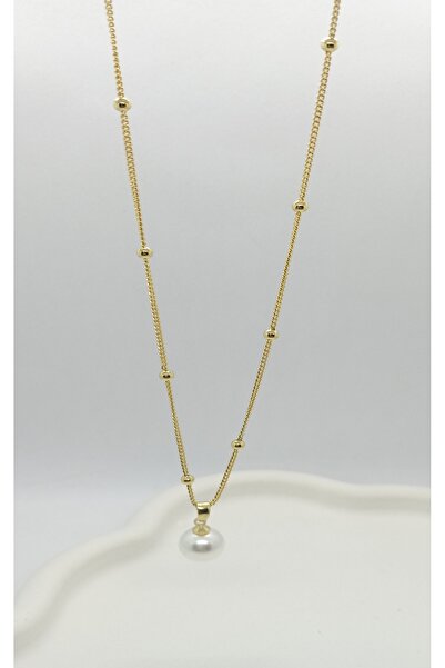 ndjewelry قلادة دوريكا لؤلؤية ذهبية اللون