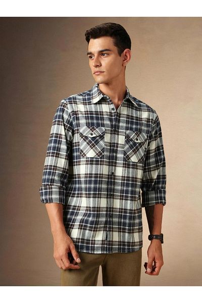 Dennis Lingo By Styli Plaid Flannel Long Sleeves Shirt