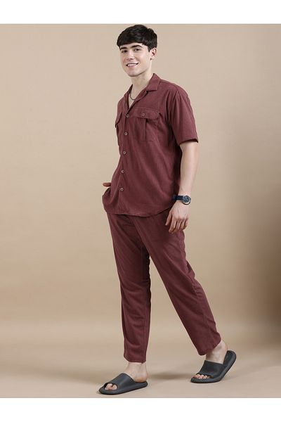 Bushirt By Styli Regular Fit Buttoned Shirt with Pants Co-Ords