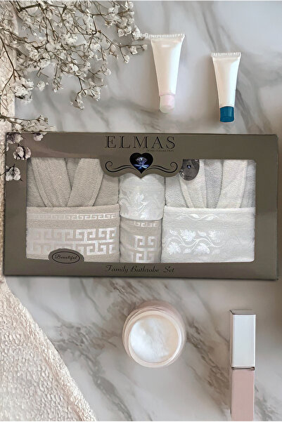 Elmas Home Collection طقم جاكار دايموند طقم روب حمام مكون من 6 قطع |   رداء ا...