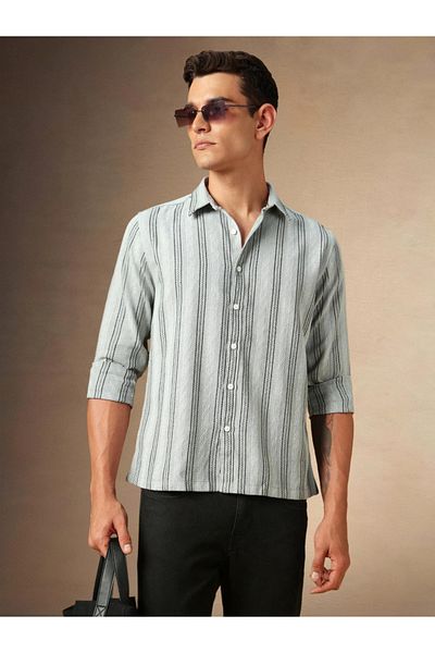 Dennis Lingo By Styli Striped Button Down Casual Shirt