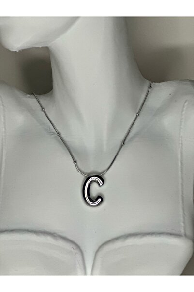 Mutenaura قلادة بحروف الفقاعات من الفولاذ المقاوم للصدأ