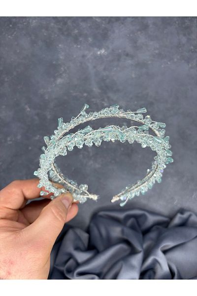 Hayalperest boncuk Sare Model Double Row Bridal Henna Crown Hair Accessory