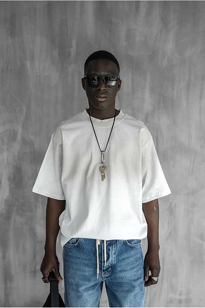ablukaonline Ανδρικό T-Shirt Oversize - Λευκό Χρώμα Μεταβατικό