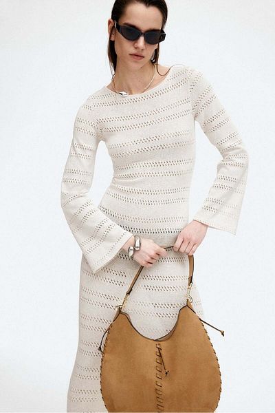H&M Lacing-detail hole-knit dress