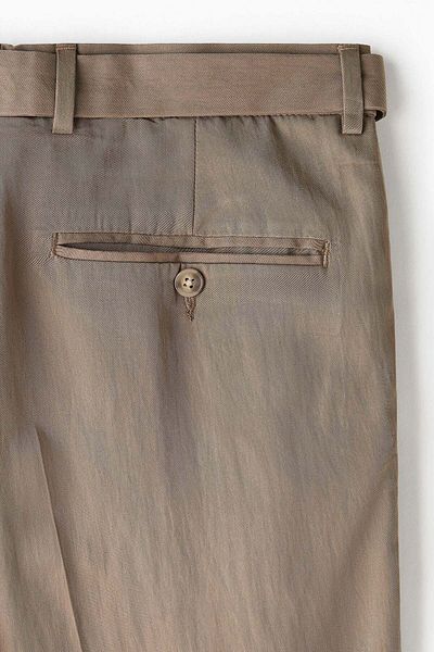 H&M Regular Fit Belted Twill Trousers