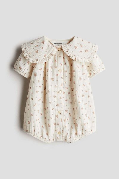 H&M Cotton muslin romper suit