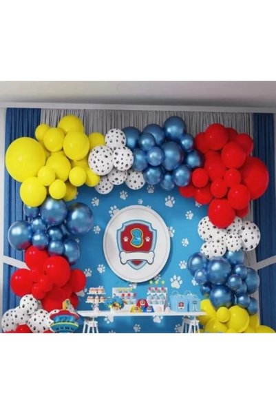 ATAKENT PARTİ Paw Patrol Paw Balloon Set, Birthday Balloon Chain 40 Pieces Balloon Paw Petrol