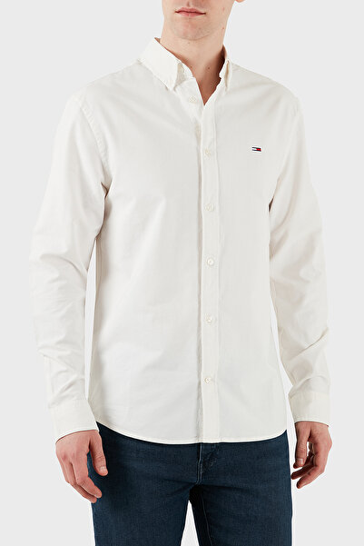 Tommy Jeans % 100 Pamuk Regular Fit Düğmeli Yaka Gömlek Erkek GÖMLEK DM0DM212...