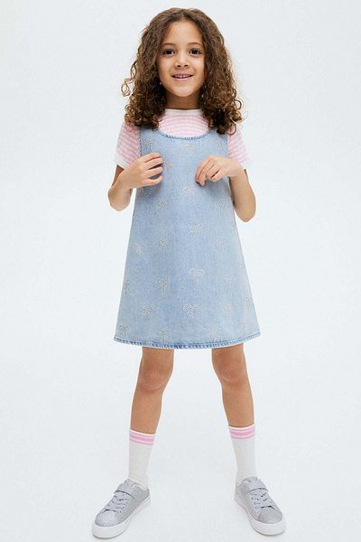 H&M Embellished Denim Dress