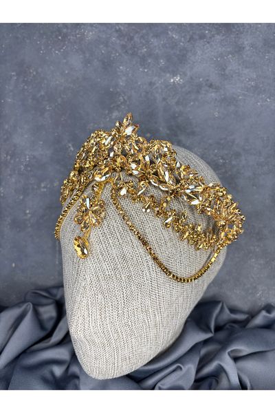 Hayalperest boncuk Dali Fascia Dangle Bridal Henna Crown Hair Accessory