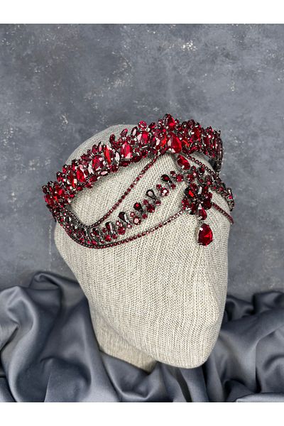 Hayalperest boncuk Hera Frontal Dangle Bridal Henna Crown Hair Accessory