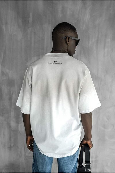 ablukaonline Ανδρικό T-Shirt Oversize - Λευκό Χρώμα Μεταβατικό