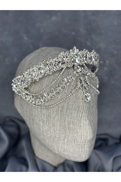 Hayalperest boncuk Hera Frontal Dangle Bridal Henna Crown Hair Accessory