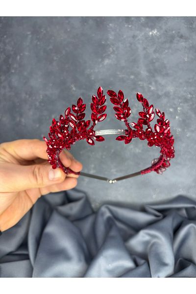 Hayalperest boncuk Bride and Henna Crown Hair Accessory with Venus Leaf Design