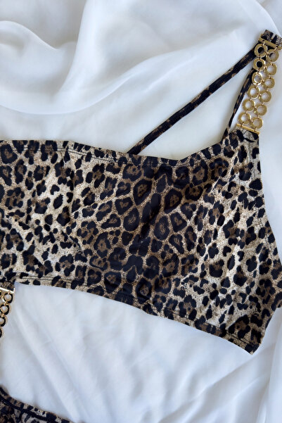G&H UNDERWEAR Leopar Desenli Bodysuit