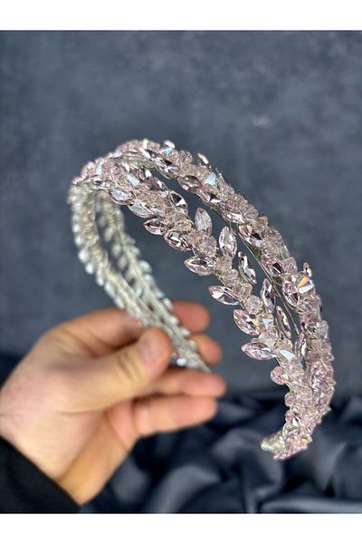 Hayalperest boncuk Double Row Stone Lea Bridal Hair Accessory Bridal Henna Crown