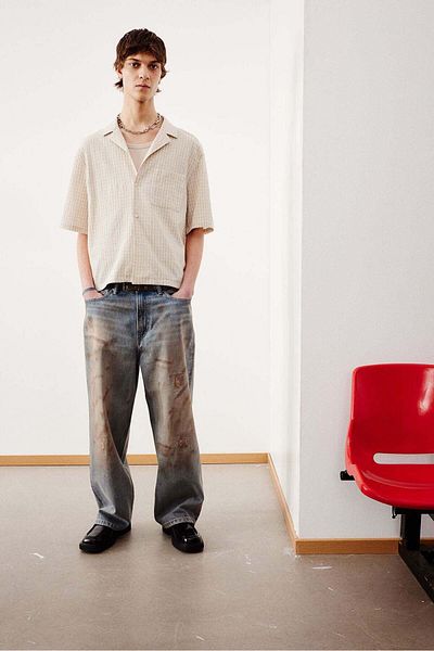 H&M Loose Fit Seersucker Resort Shirt