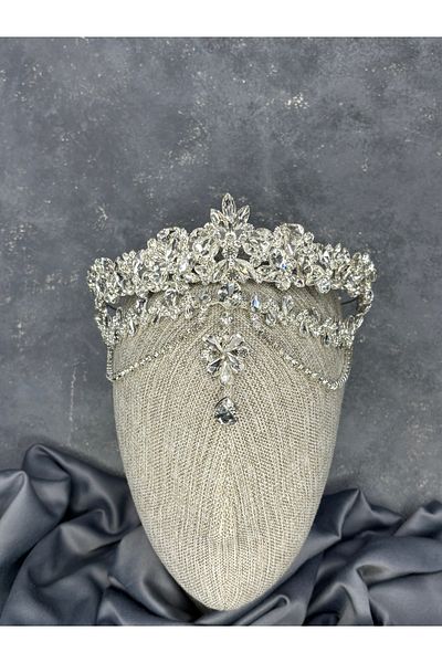Hayalperest boncuk Dali Fascia Dangle Bridal Henna Crown Hair Accessory