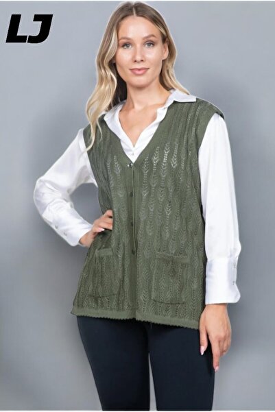 LAJESTE Дамски пуловер с копчета за жени на средна възраст и по-възрастни, тъ...