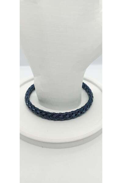 ndjewelry سوار شبكي من الفولاذ باللون الأزرق الداكن