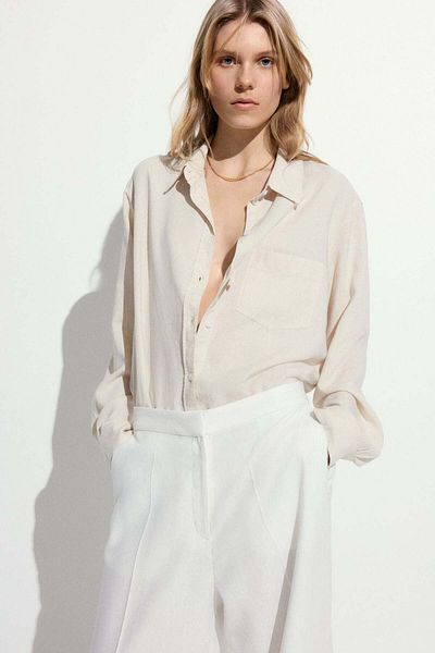 H&M قميص من مزيج الكتان
