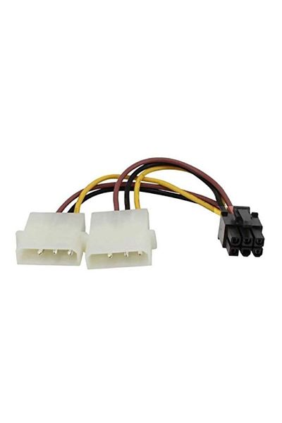 Generic محول كابل طاقة PCI Express 6 Pin إلى Molex 2 بطول 4 بوصات