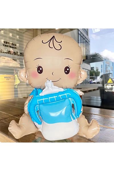 Party City Baby Girl with Bottle - Baby Boy Foil Balloon - Foil Balloon Gender Reveal Party