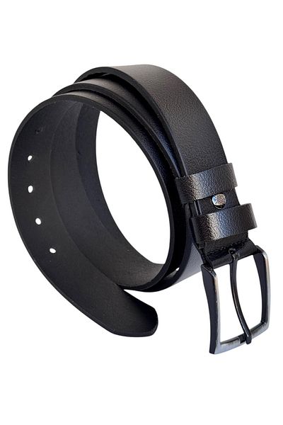 S.S SÜZER DERİ Μαύρο Plus Size Γνήσιο Δέρμα 4 cm. Ανδρική ζώνη με αγκράφα - 400-Battal