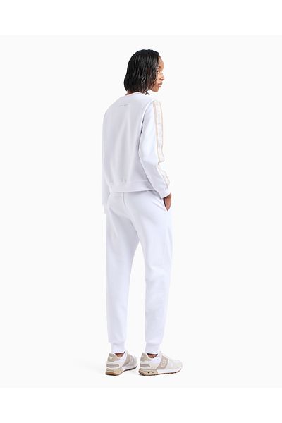 EA7 Women's Ea7 Logoluk Set of Arms and Belles, Breathable White Sweatpants 7W 000283   Af12501-U00