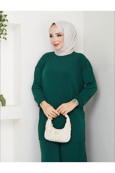 Aknur Moda Σετ παντελόνι με πλισέ Sandy Tunic