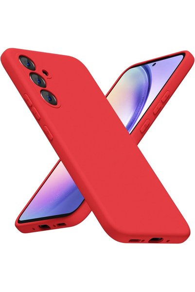 Marselit Samsung Galaxy A04S Compatible Velvet Inner Surface Soft Silicone High Quality Launch Case-Red