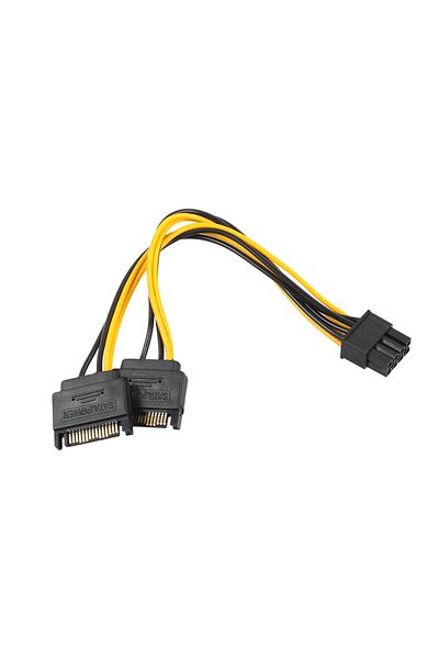 Generic محول طاقة بطاقة الفيديو SATA 15 سنًا إلى 8 سنون (6 زائد 2)