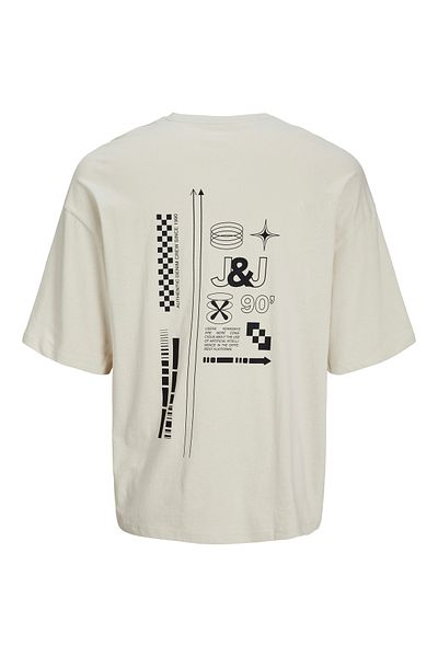 Jack & Jones Jack Jones Jjalmos Tee Ss Crew Neck Ανδρικό μπλουζάκι μπεζ 12273506-06