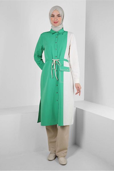 Alvina TWO COLOR WITH WAIST WRAPPED TUNIC 43810