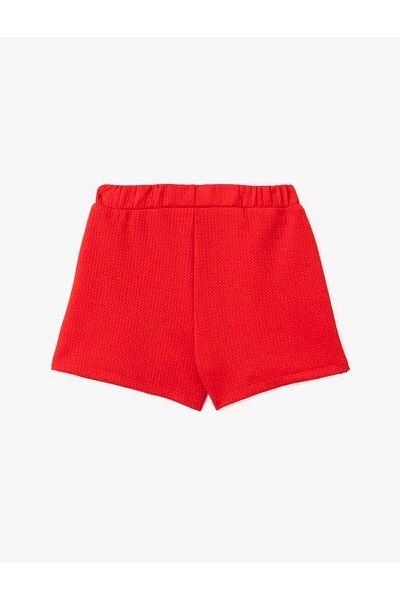 Koton Basic Mini Shorts with Elastic Waist Red Girl's Skirt 5Skg40015Ak