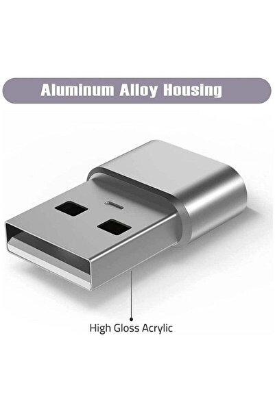 Generic Type-C Female to USB Male Adapter - Silver