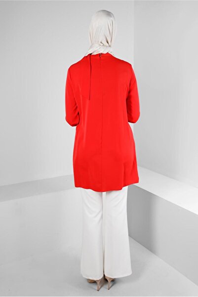 Alvina Stone Printed Tunic with Tie Collar Detail 43534