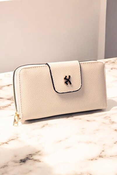 KRB POLO ACCESSORİES إكسسوار محفظة كريمي متين ومفيد للنساء للموسم الجديد من ا...