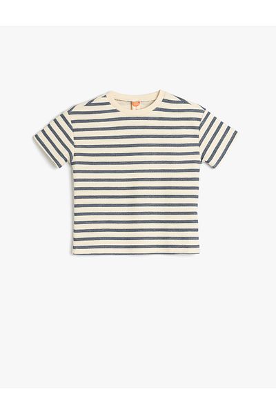 Koton Cotton Short Sleeve Crew Neck Stripe T-Shirt