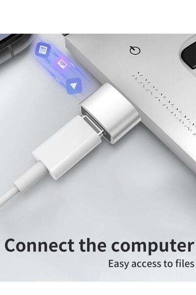 Generic Type-C Female to USB Male Adapter - Silver