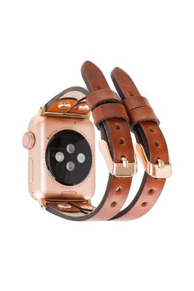 PLM Leather Cord Compatible for Apple Watch - Ely Double Tour RST2EF