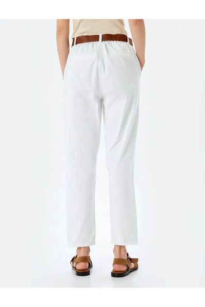 Koton Rahat Kesim Pamuklu Chino Beyaz Kadın Jean Pantolon 5SAL40006MW
